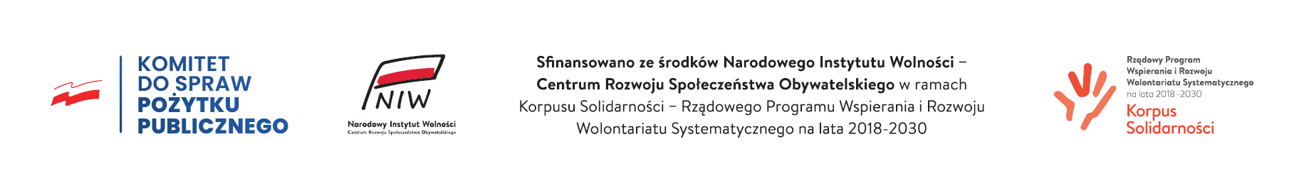 Logotypy Narodowego Instytutu Wolności i programu Korpus Solidarności