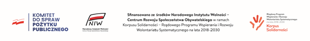 Logotypy Narodowego Instytutu Wolności i programu Korpus Solidarności